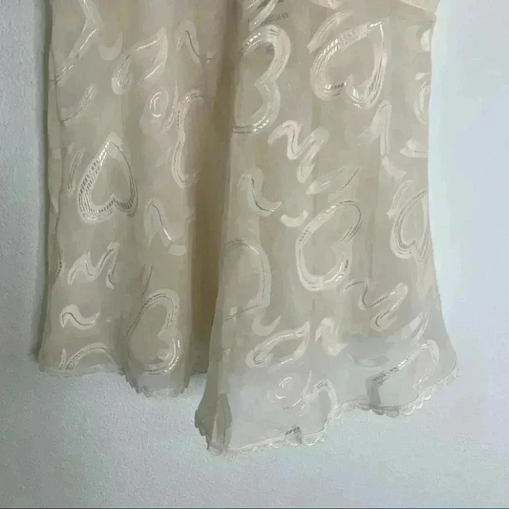 NWT vintage juliara dead stock white heart nightie or nightgown large - Picture 3 of 9
